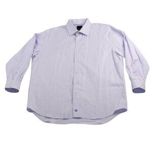 David Donahue Mens Neck 17 Light Purple Dress Shirt Business Attire